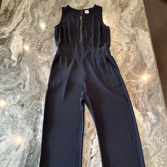 CABi Grace Jumpsuit - black w/ gold zipper detail size 10 - Picture 1 of 7